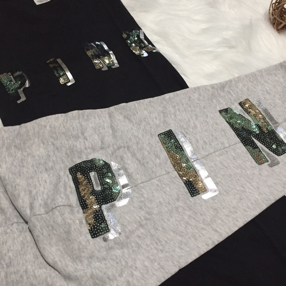 PINK Bling Campus SS tee/Joggers Large - Picture 2 of 6